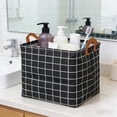 thumbnail image 6 of AKLJWH Foldable Storage Basket with Handles, Portable Linen Organizer Bin, Multipurpose Tote for Clothes, Towels, Laundry, Space Saving Supplies for Bedroom, Bathroom,#01 Black, 6 of 6