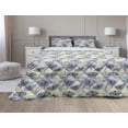 thumbnail image 1 of Floral Comforter & Sham Bedding Set, Flying Butterflies on Grunge Style Background Flowers in Pastel Tones, 3 pcs Duvet Set Microfiber Filling Quilt, 5 Sizes, Ceil Blue and Multicolor, by Ambesonne, 1 of 4