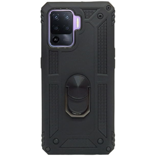Funda de Uso Rudo Cely Vesmir con Anillo Magnético Para Oppo Reno 5 Lite Negro Más 2 Micas de cristal