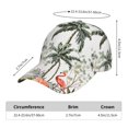 thumbnail image 2 of Balery Flamingo Palm Trees Gorra de béisbol de tamaño ajustable para correr, entrenar y actividades al aire libre. Gorra de papá para todas las estaciones., 2 of 6