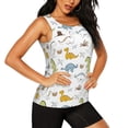 thumbnail image 2 of Xecao Dinosaur print women's scoop neck, loose-fit workout tank tops for the gym., 2 of 9