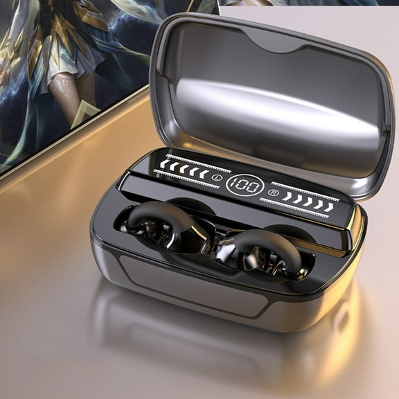 Wireless Headset, Hwkond Wireless Ear Clip Skeleton Conduction Headphones, Bluetooth 5.3 Waterproofs Open Ear Headphones, Apply For Running, Sports, Cycling, Driving, Silver, Up to 60% Off