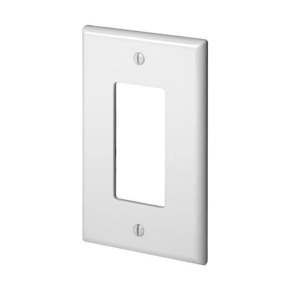 Leviton PJ26-W 1-Gang Decora/GFCI Wallplate, Midway Size, White