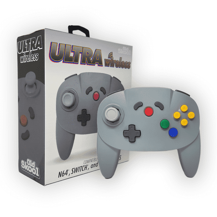 Old Skool ULTRA Wireless 64 Controller for Nintendo 64 (N64), Switch, Switch 2, PC, Analogue 3D - Grey