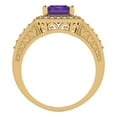thumbnail image 4 of 2.78 ctw with Simulated Diamond Halo Accents Anniversary Ring for Women | Emerald Cut Natural Amethyst | Hyperallergenic Solid 18K Yellow Gold, 4 of 5