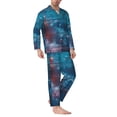 thumbnail image 2 of Naloa Abstract Colorful Art Supplies Men’s Pajamas Set - Long Sleeve Button Down Sleep Shirt and Pajama Bottoms Sleepwear Set-X-Large, 2 of 7