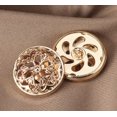 thumbnail image 1 of 10pcs Gold Clothing Button - Hollow Flower Shape Metal Shank Round Shaped Metal Button Sewing Button, 1 of 5