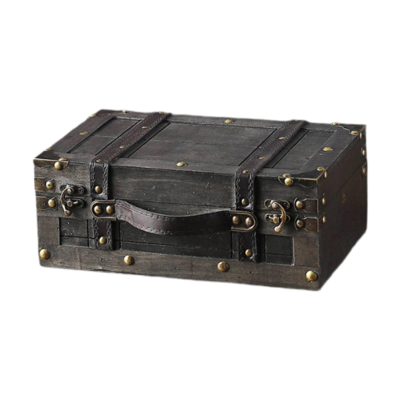 Vintage Suitcase Decorative Box Jewelry Storage Wood Material for Home Decor Travel Wedding Events Use