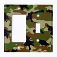 thumbnail image 2 of Metal Light Switch Plate Outlet Cover (Camo Green Brown - Single Rocker Single Toggle), 2 of 2