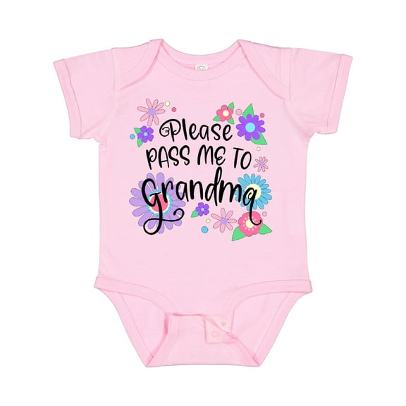 Inktastic Please Pass Me to Grandma with Flowers Boys or Girls Baby Bodysuit