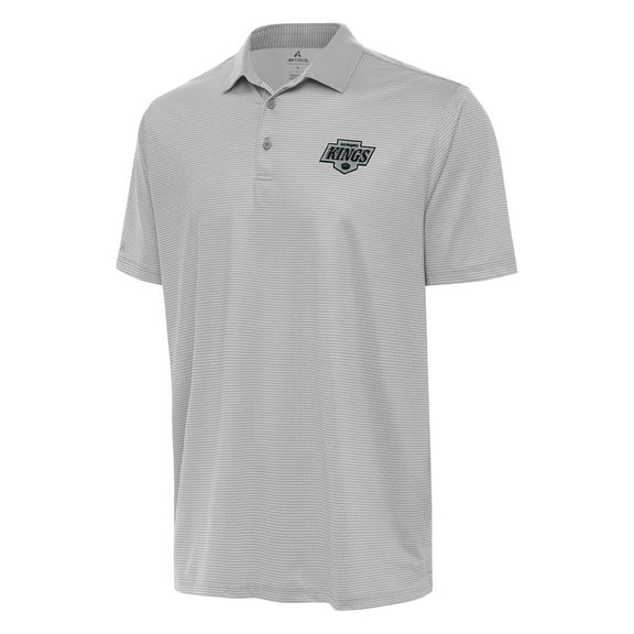 Men's Antigua Gray/White Los Angeles Kings Rings Polo