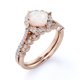 thumbnail image 4 of JeenMata Anillo de Compromiso de 1,50 Uds con Ópalo Arcoíris de Talla Cojín y Moissanita Engastado en Oro Rosa de 18 K sobre Plata, 4 of 6