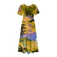 thumbnail image 3 of Midsumdr Womens Dresses Fashionable Short Sleeve Round-Neck Loose Summer Dress Floral Printed Boho Plus Size Swing Maxi Dress, 3 of 5