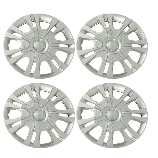 Wheel Rim Cover, Silver 4Pcs 14in Wheel Hubcap Scratch Stylish For Most Cars