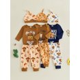 thumbnail image 3 of RUINIXCW Western Baby Boy Cowboy Outfit My First Rodeo Newborn Baby Boy Hospital Coming Home Clothes Infant Highland Cow Print Long Sleeve Romper and Pants Hat Set, 3 of 9