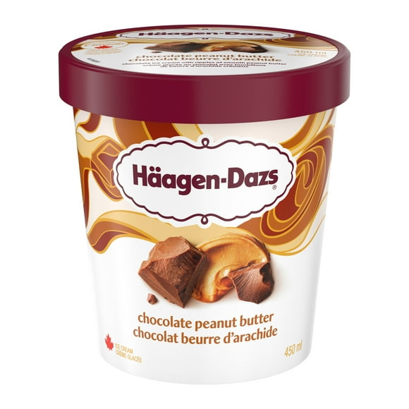 Crème glacée HÄAGEN-DAZSMD Chocolat beurre d’arachide, 450&nbsp;ml HAGEN DAZS HD CHOC BRARA