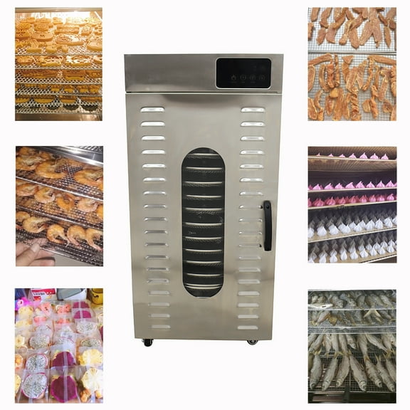 16 Layer Rotary Dryer Machine Food Fruit Vegetable Meat Tea Dehydrator 110V 30°C-90°C Adjustable Time Temperature