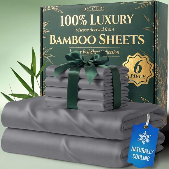 Juego de sábanas DECOLURE 100% viscosa derivado del bambú King Size