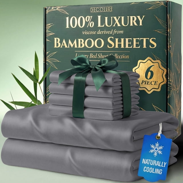 Juego de sábanas DECOLURE 100% viscosa derivado del bambú King Size