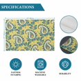 thumbnail image 6 of Yellow Teal Boho Botanical Placemats Set of 6, Southwestern Leaves Ethnic Tribal Placemats for Dining Table, Place Mats for Kitchen Tabletop, Waterproof Wipeable Dining Table Mats Set, 6 of 9
