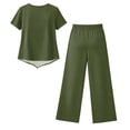 thumbnail image 5 of Clossjun Womens Sets Two Piece Capri Outfits Casual Trendy Fitted Crop Pants and Top Matching Suits Summer Cloths, 5 of 5