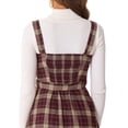 thumbnail image 3 of Vestido Vintage a Cuadros INSPIRE CHIC para Mujeres con Volantes, Sin Mangas, Cintura con Lazo, Vestido Tipo Pinafore A-Line, Talla XS, Rojo y Negro, 3 of 6