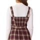 thumbnail image 3 of Vestido Vintage a Cuadros INSPIRE CHIC para Mujeres con Volantes Sin Mangas Cintura Ajustable A-Line Pinafore Overall Vestidos S Rojo Negro, 3 of 6
