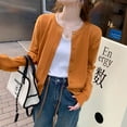 thumbnail image 4 of 2025 Women's Lightweight Knit Cardigan - Spring Solid Color Round Neck Long Sleeve Open Front Cover-Up Soft Acrylic Blend Princess Sleeve Sweaters for Women, 4 of 16