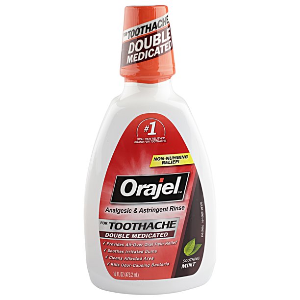 Orajel 16 Fl. Oz. Analgesic and Astringent Rinse Double Medicated for