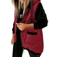 thumbnail image 2 of ZMHEGW Women Coats Winter Sleeveless Vest Long Hoodie Warm Down With Pockets Quilted Outdoor Fall Jackets, 2 of 7