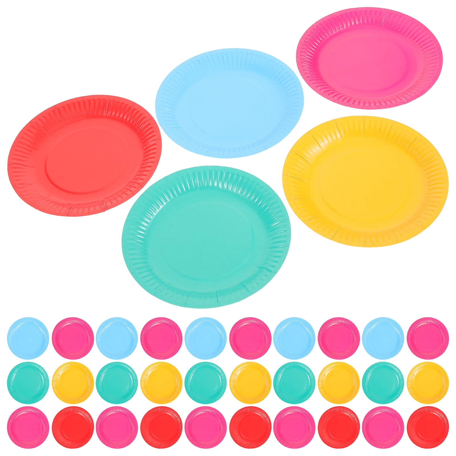 Foxnovo Paper Cake Plates Assorted Colors Food Safe Tableware 300Pcs