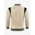thumbnail image 3 of Men's Fleece-Lined Varsity Jacket Causal Slim Fit Cotton Letterman Baseball Bomber Jackets Coat, 3 of 7