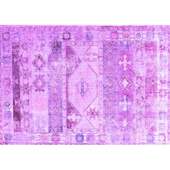 Ahgly Company Indoor Rectangle Persian Purple Traditional Area Rugs, 7' x 10'