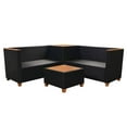 thumbnail image 4 of vidaXL 4 Piece Garden Lounge Set with Cushions Poly Rattan Black, 4 of 4