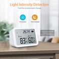 thumbnail image 3 of Zigbee Wireless Thermometer Hygrometer Smart Humidity Temperature Sensor with Luminous Intensity Measurement App Notification LCD Display for Home Office, 3 of 8