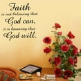 thumbnail image 3 of Adhesivo de pared de PVC negro con frase "Fe en Dios", vinilo decorativo extraíble para el hogar, estudio y habitación., 3 of 8