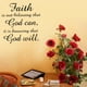 thumbnail image 3 of Adhesivo de pared de PVC negro con frase "Fe en Dios", vinilo decorativo extraíble para el hogar, estudio y habitación., 3 of 8