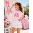 thumbnail image 4 of KimSoong Women Breast Cancer Shirt Pink Ribbon Breast Cancer Awareness T-Shirts Casual Short Sleeve Tops, 4 of 11