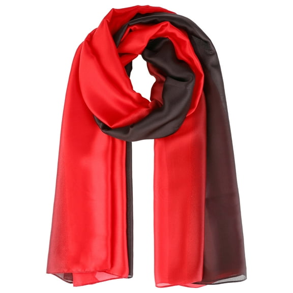 INSPIRE CHIC Women Gradient Color Satin Scarves, Colorful Lightweight Soft Neckerchief Hijab Head Scarf Wraps Shawl 70.9"x35.4" Gradient-1