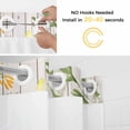 thumbnail image 2 of No Hook Shower Curtain with Snap in Liner, Watercolor Rustic Frog Leaves Plant Waterproof Bath Curtain Double Layers with See Through Top Window, Coffee Mushroom on Wooden Shower Curtains 72x84in, 2 of 9