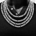 thumbnail image 2 of Silver Figaro Chain Necklace for Men and Women Stainless Steel, 2 of 10
