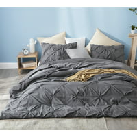 BYB Granite Gray Pin Tuck Comforter - Twin-XL