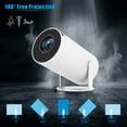 thumbnail image 2 of White Mini Projector 720P (1280*720) with 1:0.9 Throw Ratio, AV1 Support & 4K Decoding - Portable Home Theater for Dormitory & Outdoor Use, Includes Projector, Remote, Power Supply & User Guide, US, 2 of 6