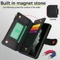 thumbnail image 5 of Allytechgroup Wallet Case for Apple iPhone 11 Pro,  Retro [1 Zipper Pocket + 6 Cards Slots] Hand Wrist Shoulder Strap Stand Shockproof iPhone 11 Pro Cover Case for Girls Women, Black, 5 of 8