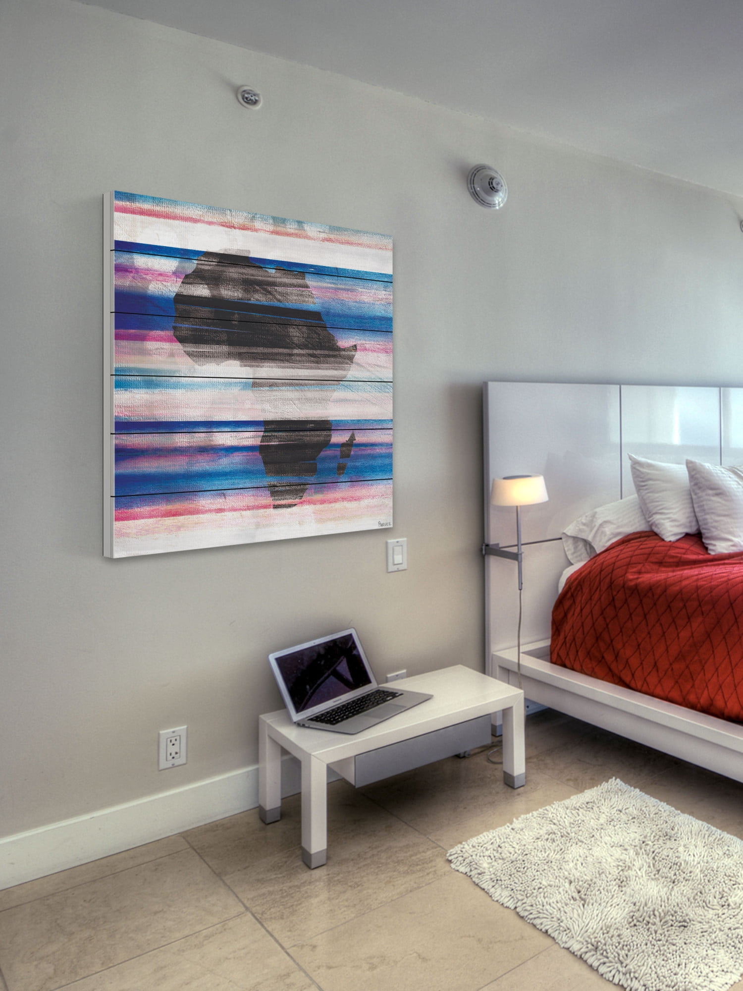 Parvez Taj "Africa" Print on White Wood