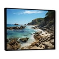 thumbnail image 2 of Designart "Contrasting Black Beach II" Nautical & Beach Floater Framed Canvas Print, 2 of 7