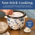 thumbnail image 3 of COOK WITH COLOR Rice Cooker, 6-Cup with Tempered Glass Lid, Floral Blue, 3 of 8