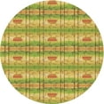 thumbnail image 1 of Ahgly Company Machine Washable Indoor Round Transitional Golden Brown Yellow Area Rugs, 4' Round, 1 of 7