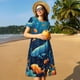 thumbnail image 4 of Balery Whimsical Underwater Fantasy Vestidos sueltos de manga corta para mujer, vestidos de verano 2025, vestidos casuales de corte A con vuelo., 4 of 6