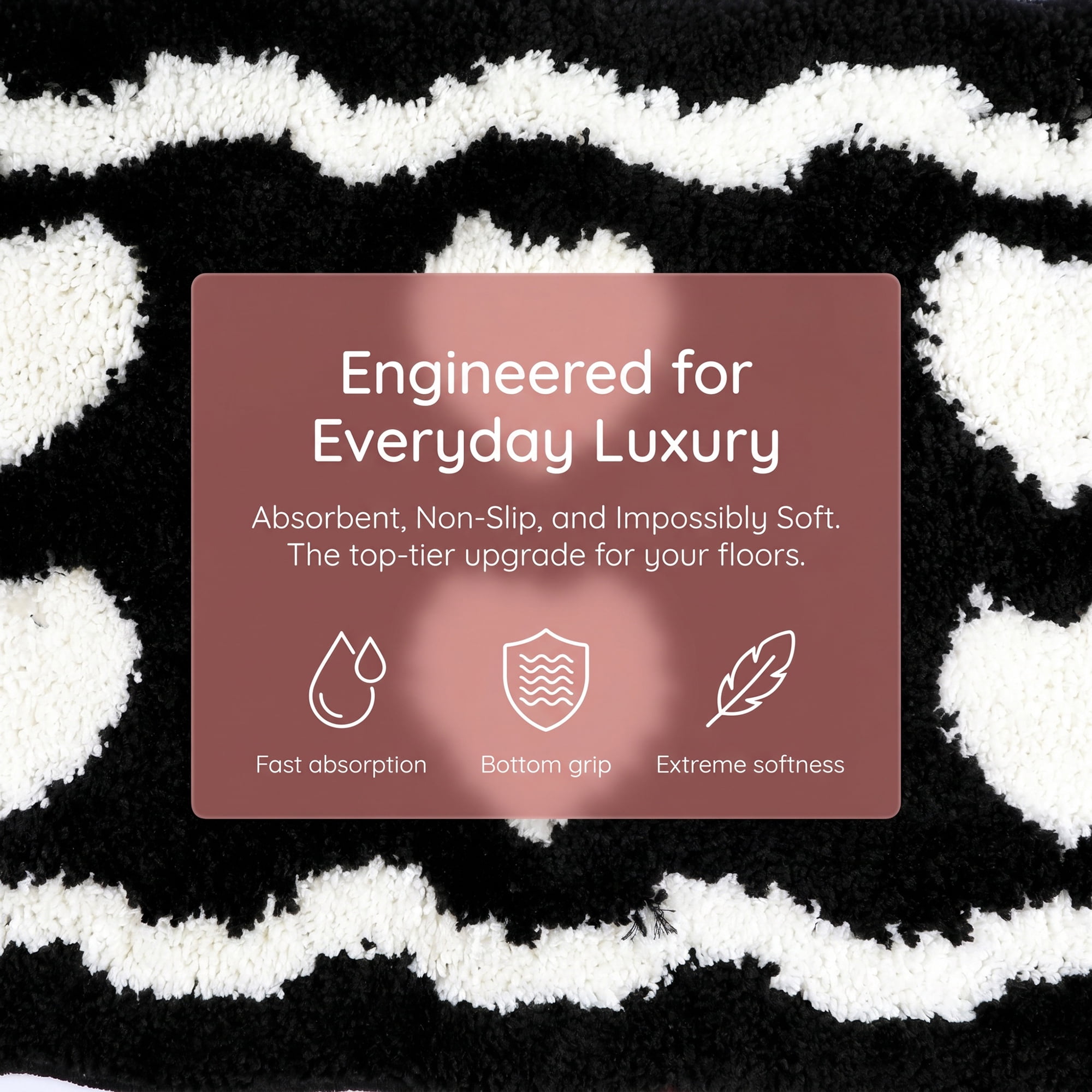 Unique Bargains Extra Long Shaggy Faux Fur Non-Slip Plush Rug Black Love 47" x 16"